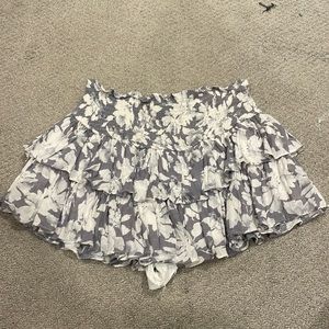 Smocked Waist Ruffled Floral Skirt